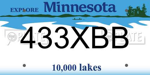 433XBB Minnesota License Plate