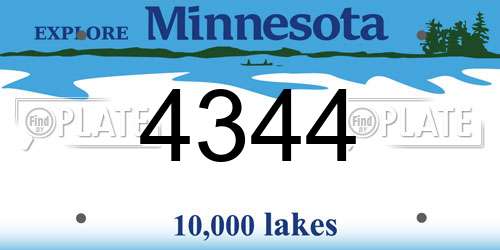 4344 Minnesota License Plate