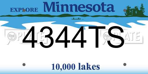 4344TS Minnesota License Plate
