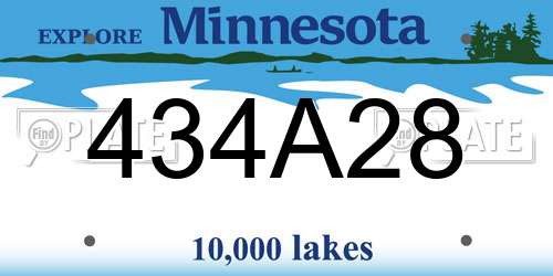 434A28 Minnesota License Plate