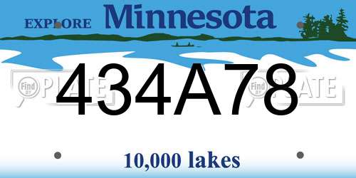 434A78 Minnesota License Plate
