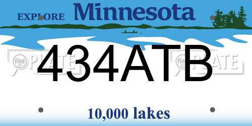 434ATB Minnesota License Plate