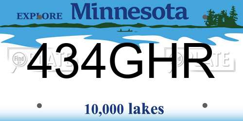 434GHR Minnesota License Plate