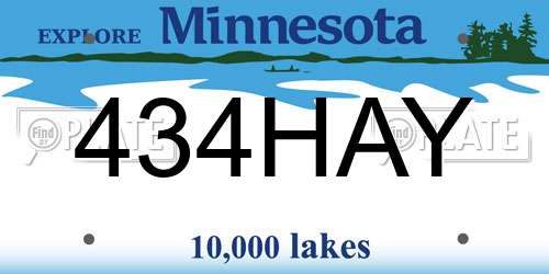 434HAY Minnesota License Plate