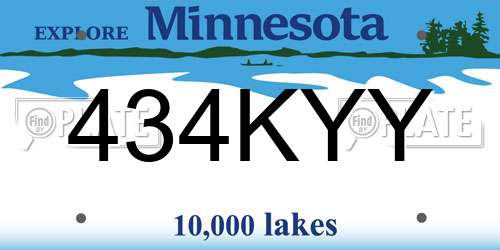 434KYY Minnesota License Plate