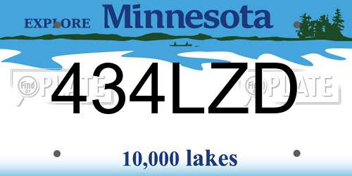 434LZD Minnesota License Plate