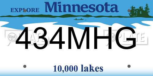 434MHG Minnesota License Plate