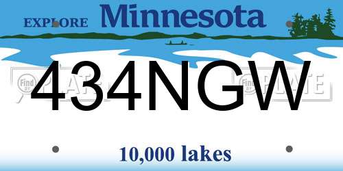 434NGW Minnesota License Plate