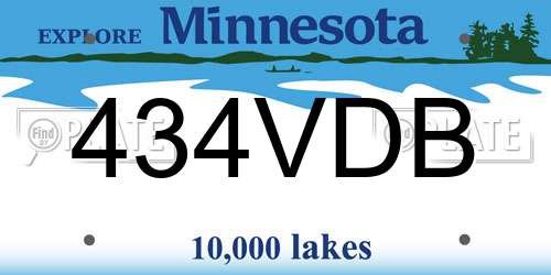 434VDB Minnesota License Plate