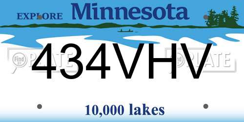 434VHV Minnesota License Plate