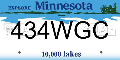 434WGC Minnesota License Plate