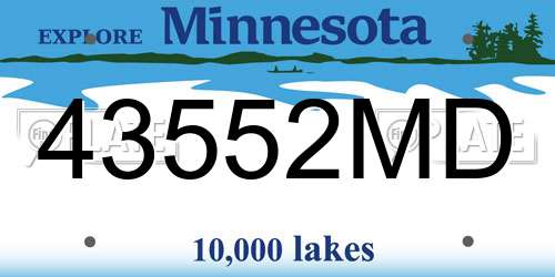 43552MD Minnesota License Plate