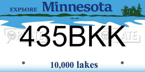 435BKK Minnesota License Plate
