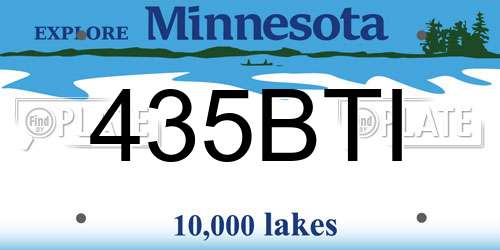 435BTI Minnesota License Plate