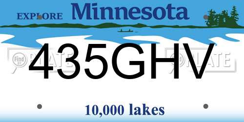 435GHV Minnesota License Plate