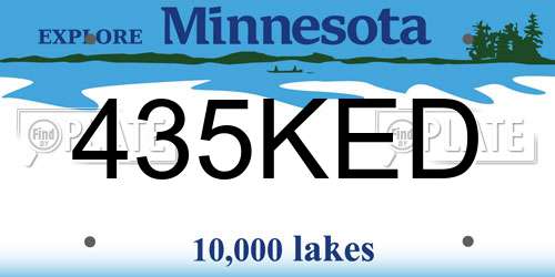 435KED Minnesota License Plate