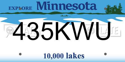 435KWU Minnesota License Plate