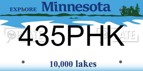 435PHK Minnesota License Plate