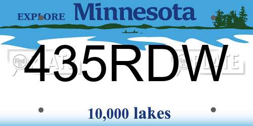 435RDW Minnesota License Plate
