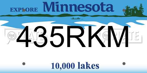 435RKM Minnesota License Plate