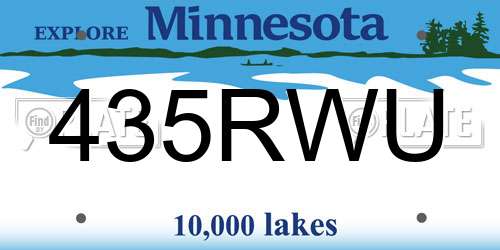435RWU Minnesota License Plate