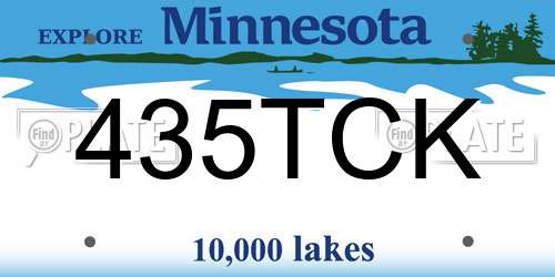 435TCK Minnesota License Plate
