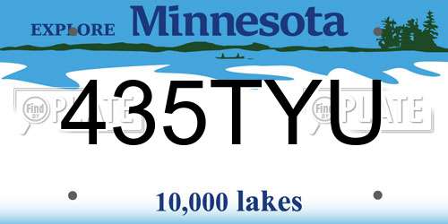 435TYU Minnesota License Plate