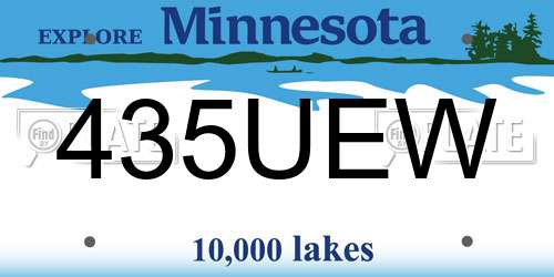 435UEW Minnesota License Plate