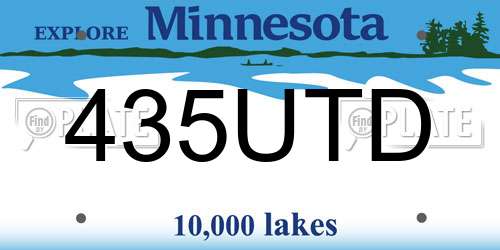 435UTD Minnesota License Plate