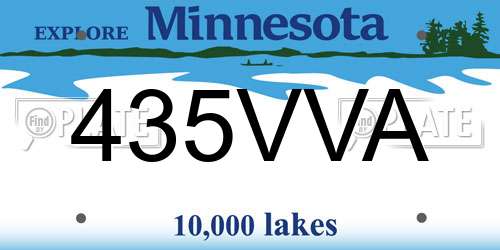 435VVA Minnesota License Plate