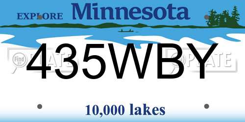 435WBY Minnesota License Plate