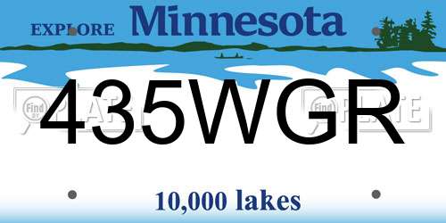 435WGR Minnesota License Plate