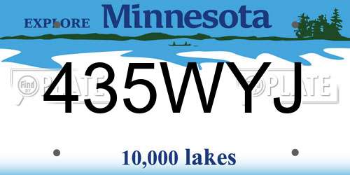 435WYJ Minnesota License Plate