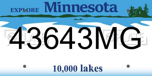 43643MG Minnesota License Plate