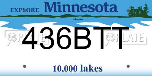 436BTT Minnesota License Plate