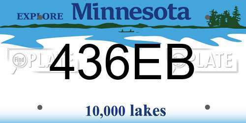 436EB Minnesota License Plate