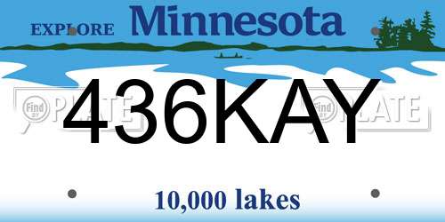 436KAY Minnesota License Plate