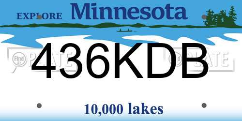 436KDB Minnesota License Plate