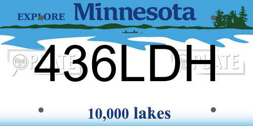 436LDH Minnesota License Plate