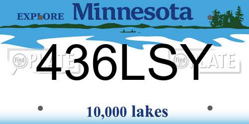 436LSY Minnesota License Plate