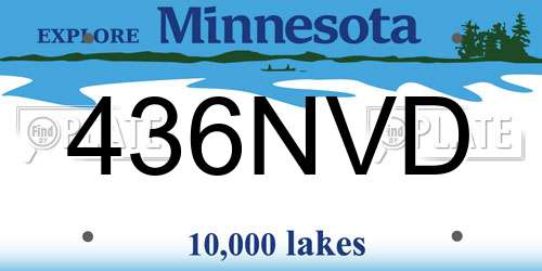 436NVD Minnesota License Plate