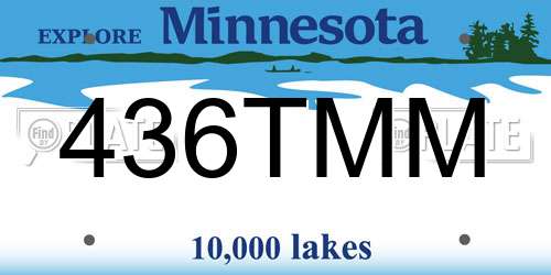 436TMM Minnesota License Plate