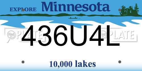 436U4L Minnesota License Plate