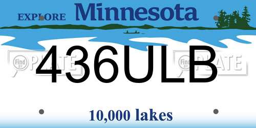 436ULB Minnesota License Plate