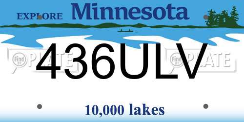 436ULV Minnesota License Plate
