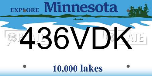 436VDK Minnesota License Plate