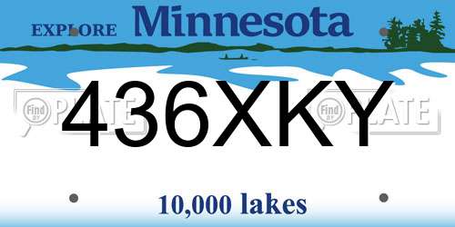 436XKY Minnesota License Plate