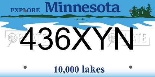 436XYN Minnesota License Plate