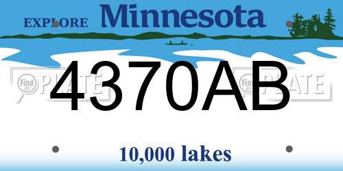 4370AB Minnesota License Plate