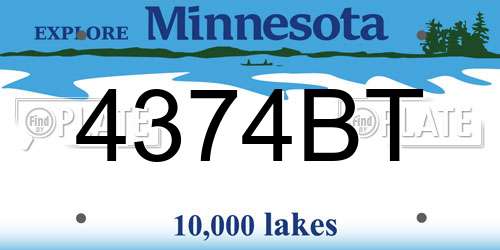 4374BT Minnesota License Plate